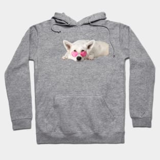 Heart sunglasses dog Hoodie